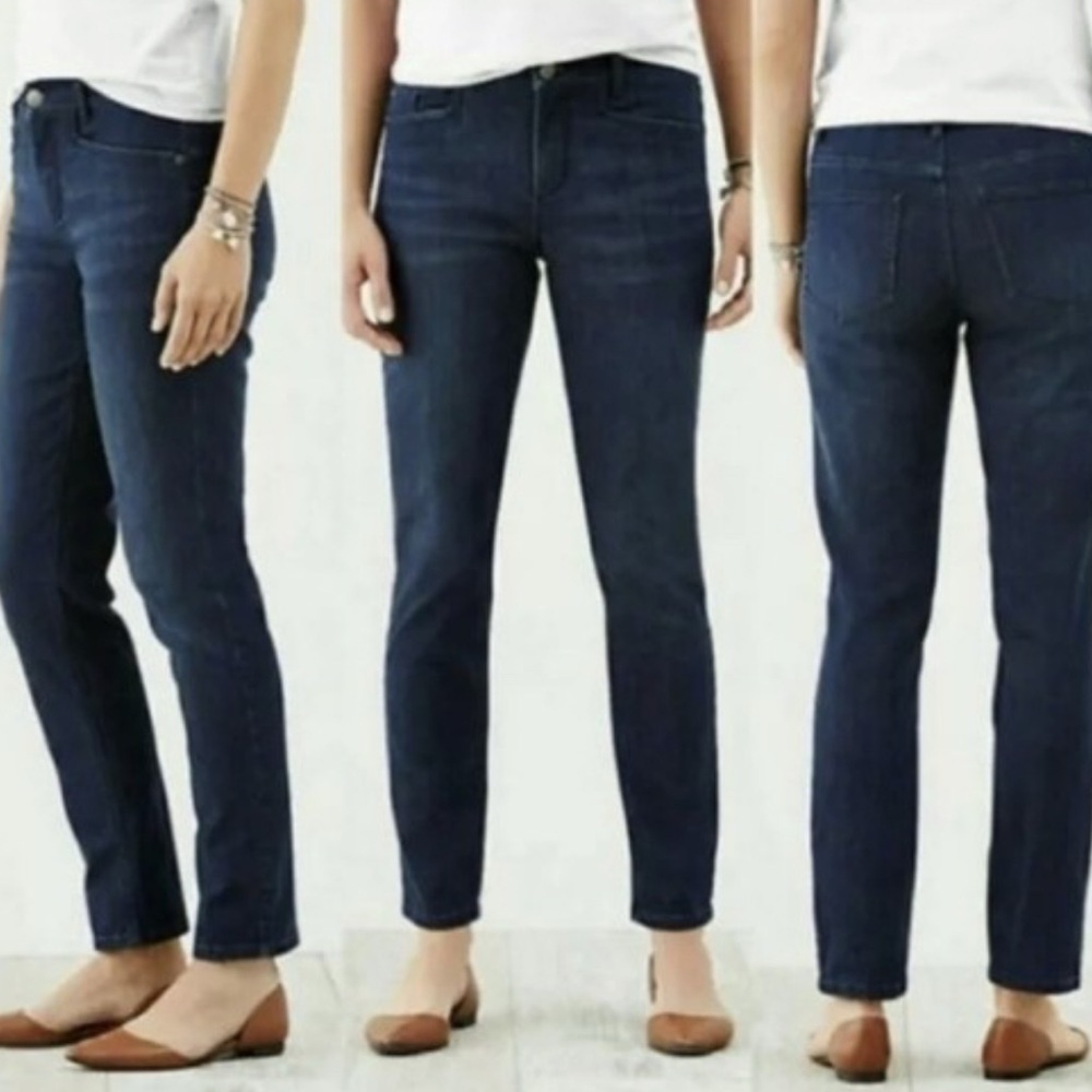 J. Jill Dark Blue Black Dressy Slim Ankle Jean With Stretch Size 8